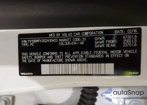 2016 Volvo S60 T5 Drive-E Premier from USA, damaged, VIN YV126MFKXG2410403